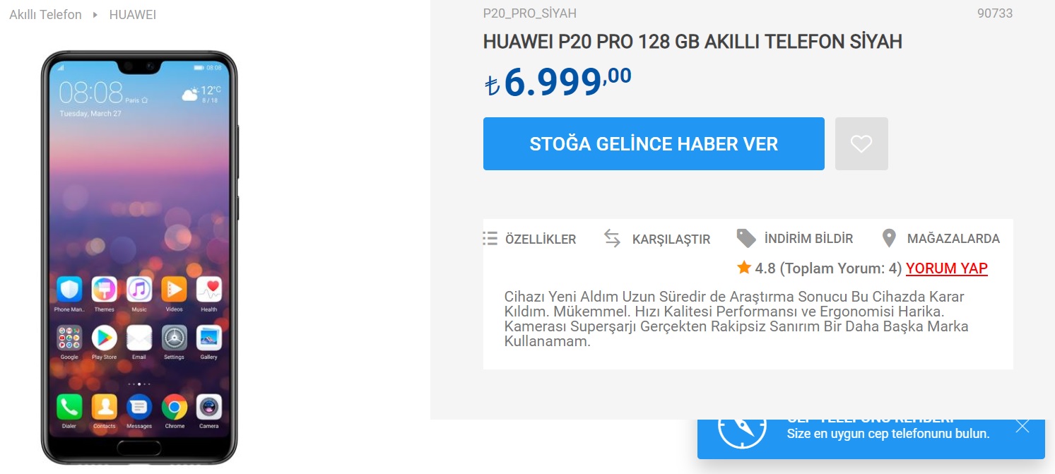 Huawei P20 Pro fiyatı yükseldi ShiftDelete Net Teknoloji Haberleri