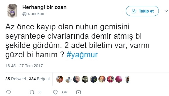 İstanbul yağmuru için atılan en komik tweet’ler!