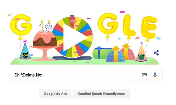 Google 19. yaşını Doodle ile kutladı!