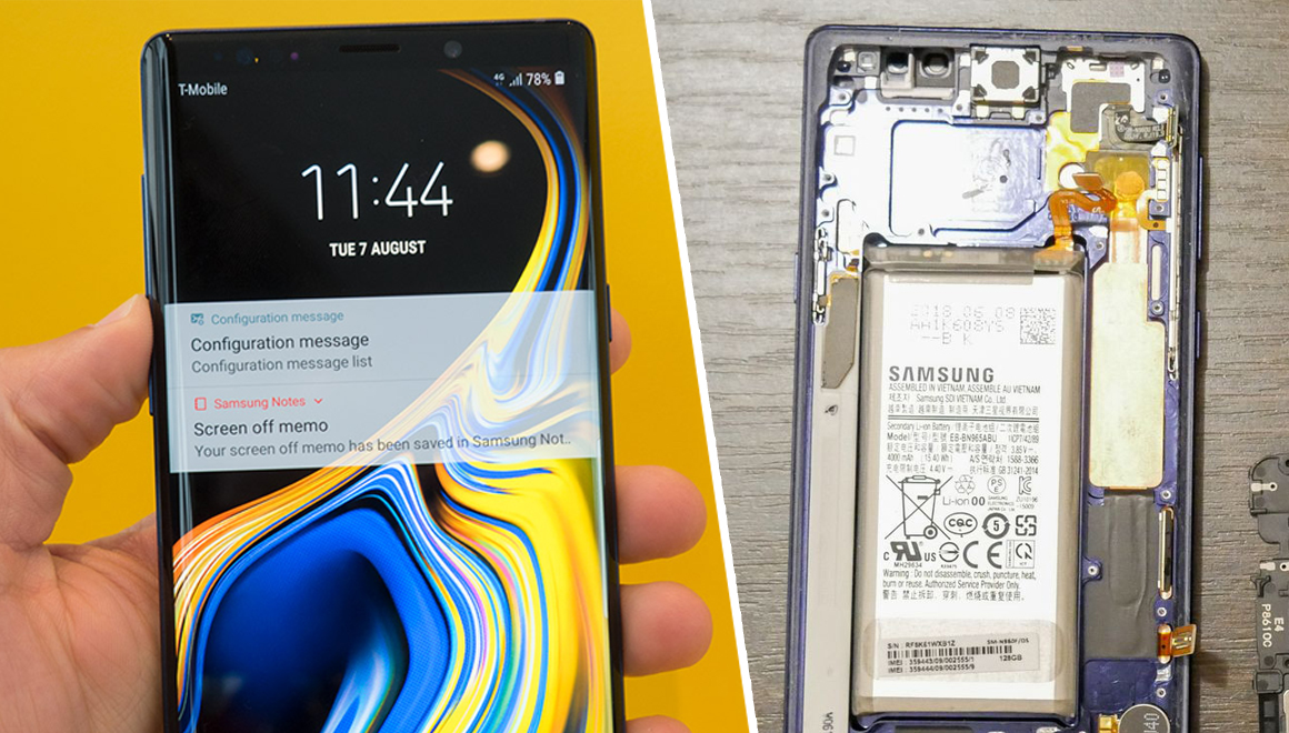 Samsung Note 9 parçalarına ayrıldı!