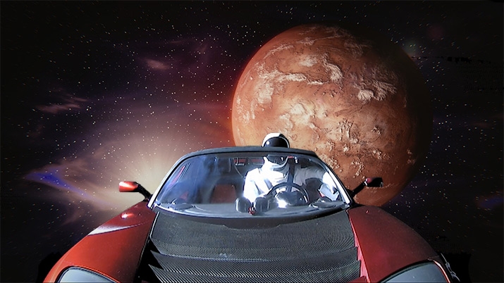 Tesla Roadster Mars yörüngesini geçti!