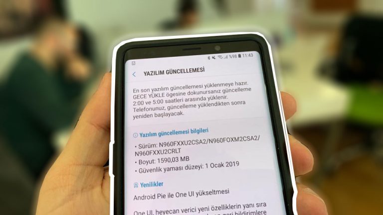 galaxy note 9 için android pie