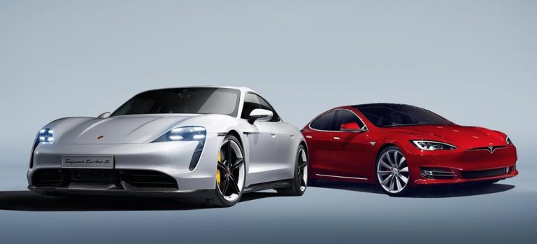 Tesla Model S, Porsche Taycan ile yan yana geldi