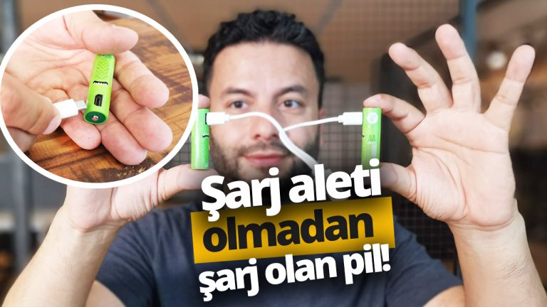 Micro USB ile şarj edilebilir pil kutudan çıkıyor