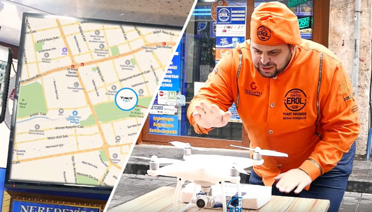 Dünyada bir ilk: Drone ile tost teslimatı yapıldı