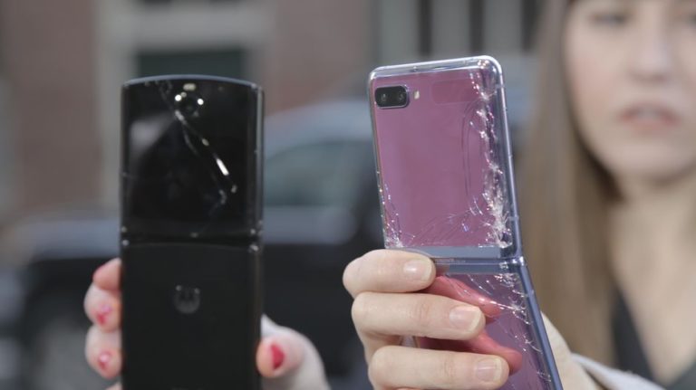 Galaxy Z Flip düşürme testinde Razr’e karşı!
