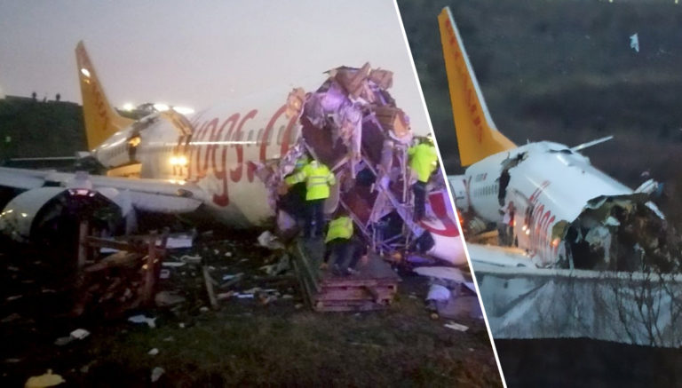 Pegasus uçağı pistten çıktı! İşte ilk görüntüler