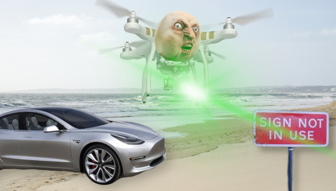 Tesla otomatik pilot drone ile kandırıldı! Korkutucu!