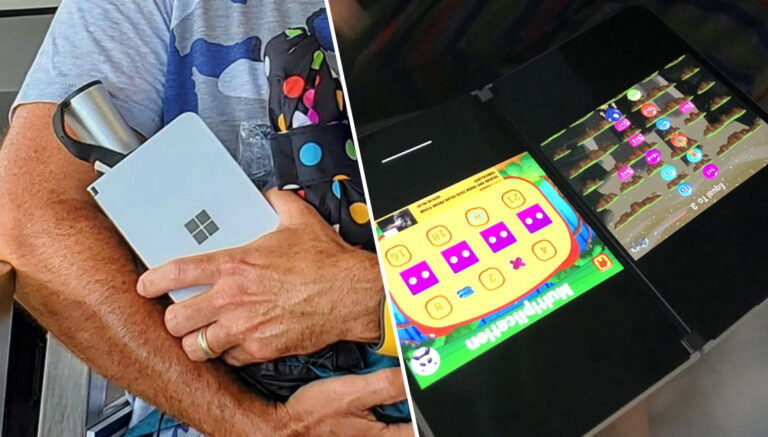 Microsoft Surface Duo kullanılırken görüntülendi!