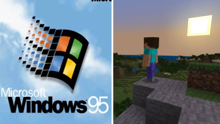 minecraft dünyasında windows 95