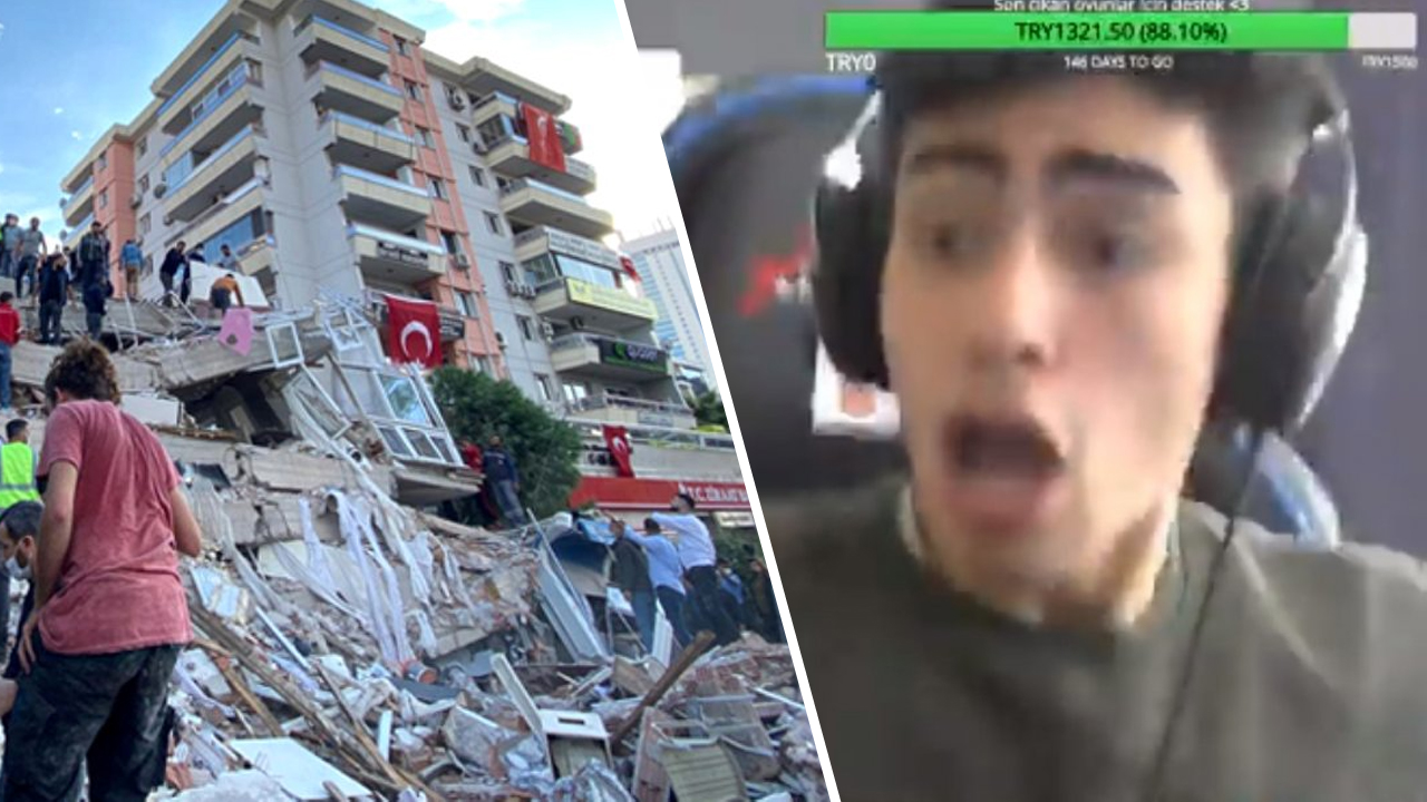 İzmir depremine Twitch yayınında yakalandı!