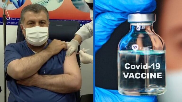 Çin aşısını yaptıran ilk kişi Sağlık Bakanı Koca oldu