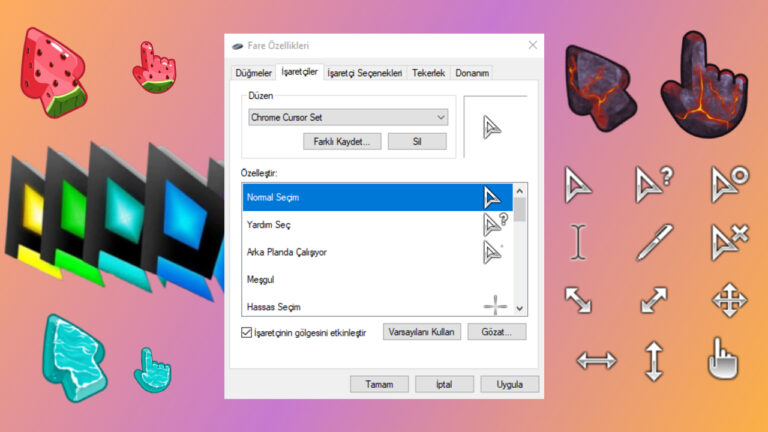 Fare imleci (işaretçi) nasıl özelleştirilir?