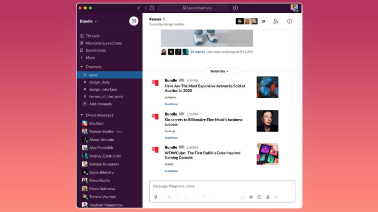 Haber uygulaması Bundle, Slack’te yerini aldı