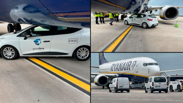 Bu da oldu: İspanya’da uçak ile otomobil çarpıştı!