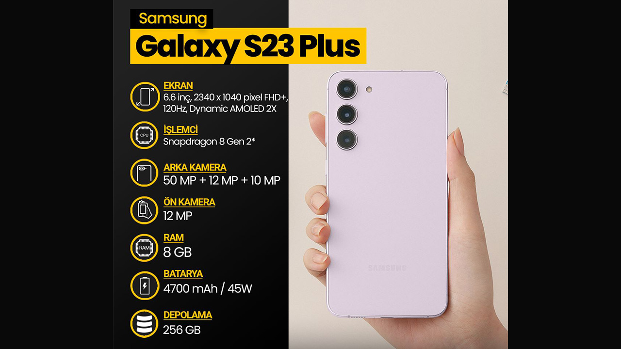 Samsung Galaxy S23 Plus özellikleri tablosu