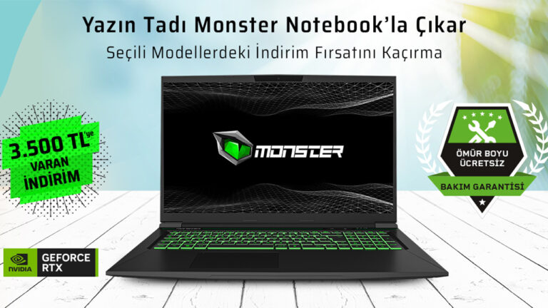 NVIDIA GeForce RTX 40 Serisi GPU’lu Monster Notebook’larda büyük yaz indirimi başladı!