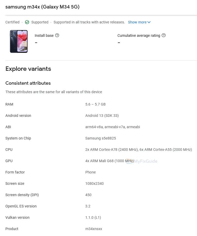 Galaxy M34 5G Google Play Console'da göründü