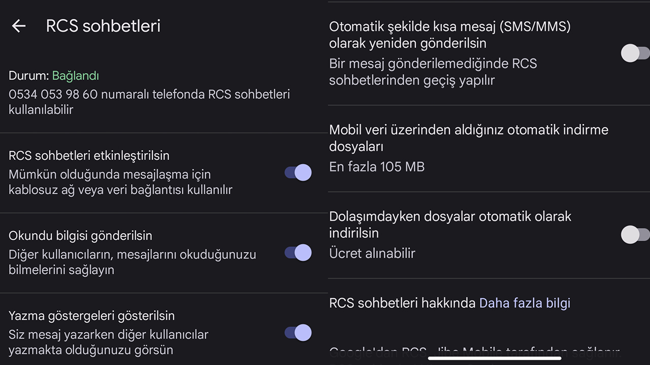 google mesajlar rcs