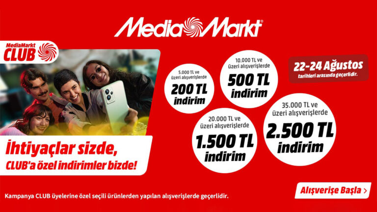MediMarkt’tan büyük kampanya! CLUB üyelerine sepette özel indirimler sizleri bekliyor