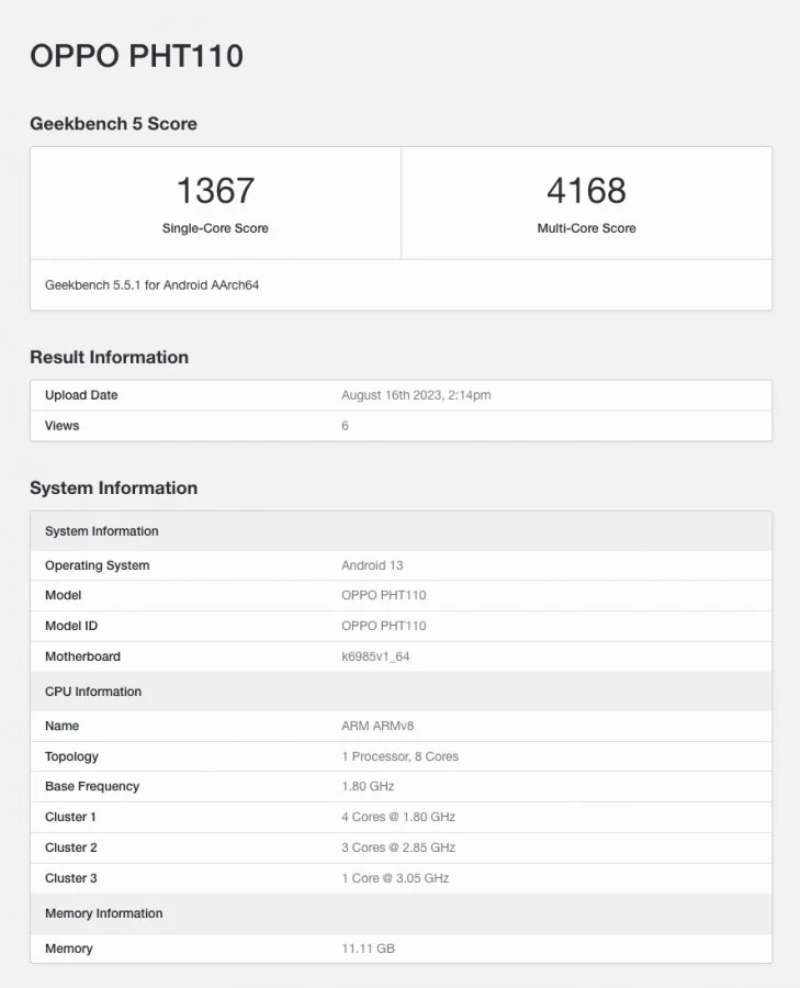 Oppo Find N3 Flip Geekbench'te görüntülendi