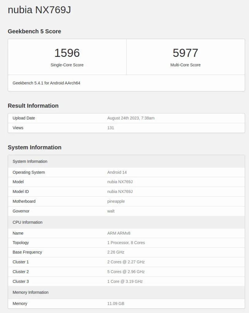 Snapdragon 8 Gen 3'lü Red Magic 9 Geekbench testinde