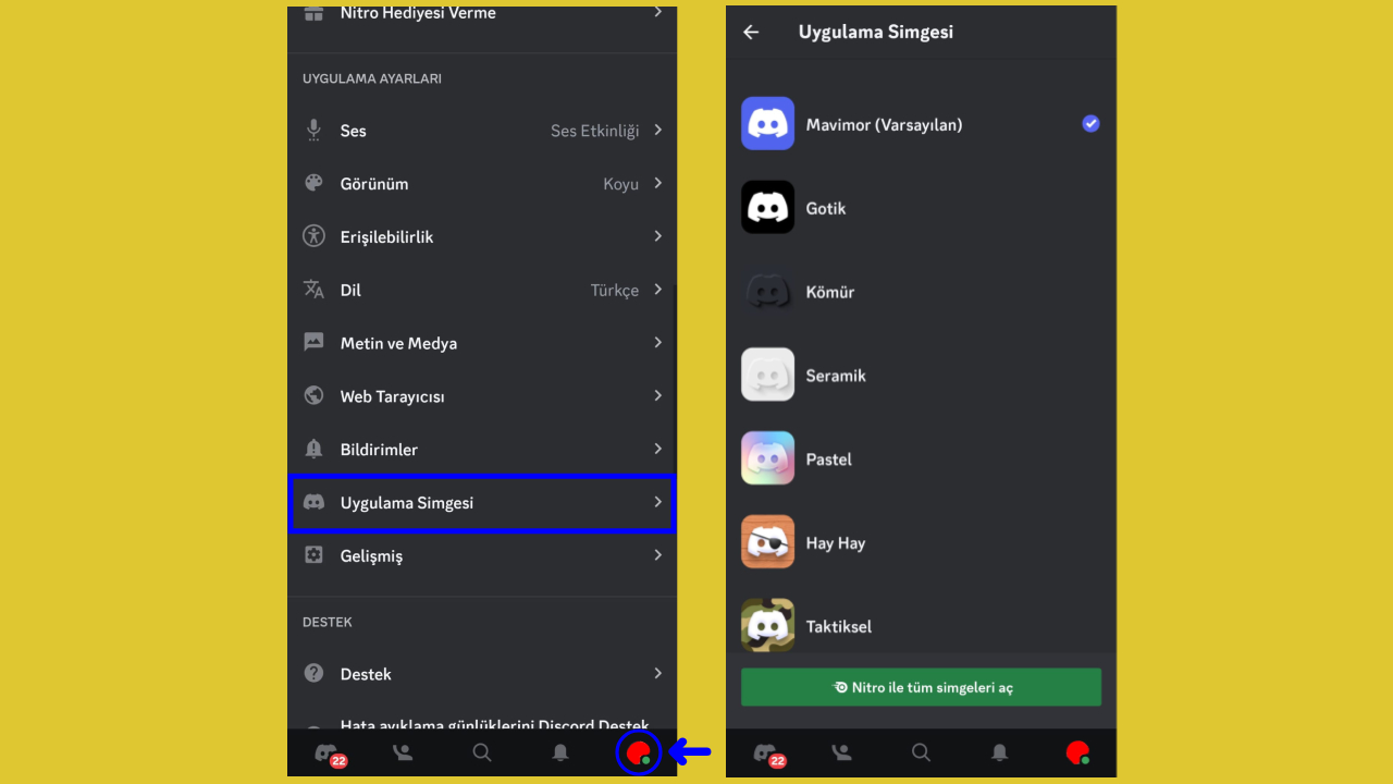 How to change the Discord mobile app icon?
