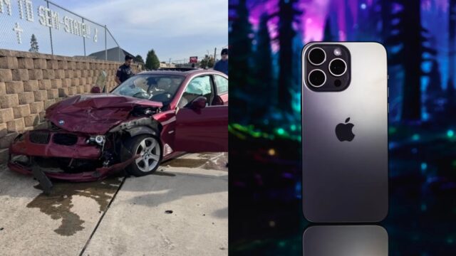 İki BMW çarpıştı, bakın iPhone ne yaptı!