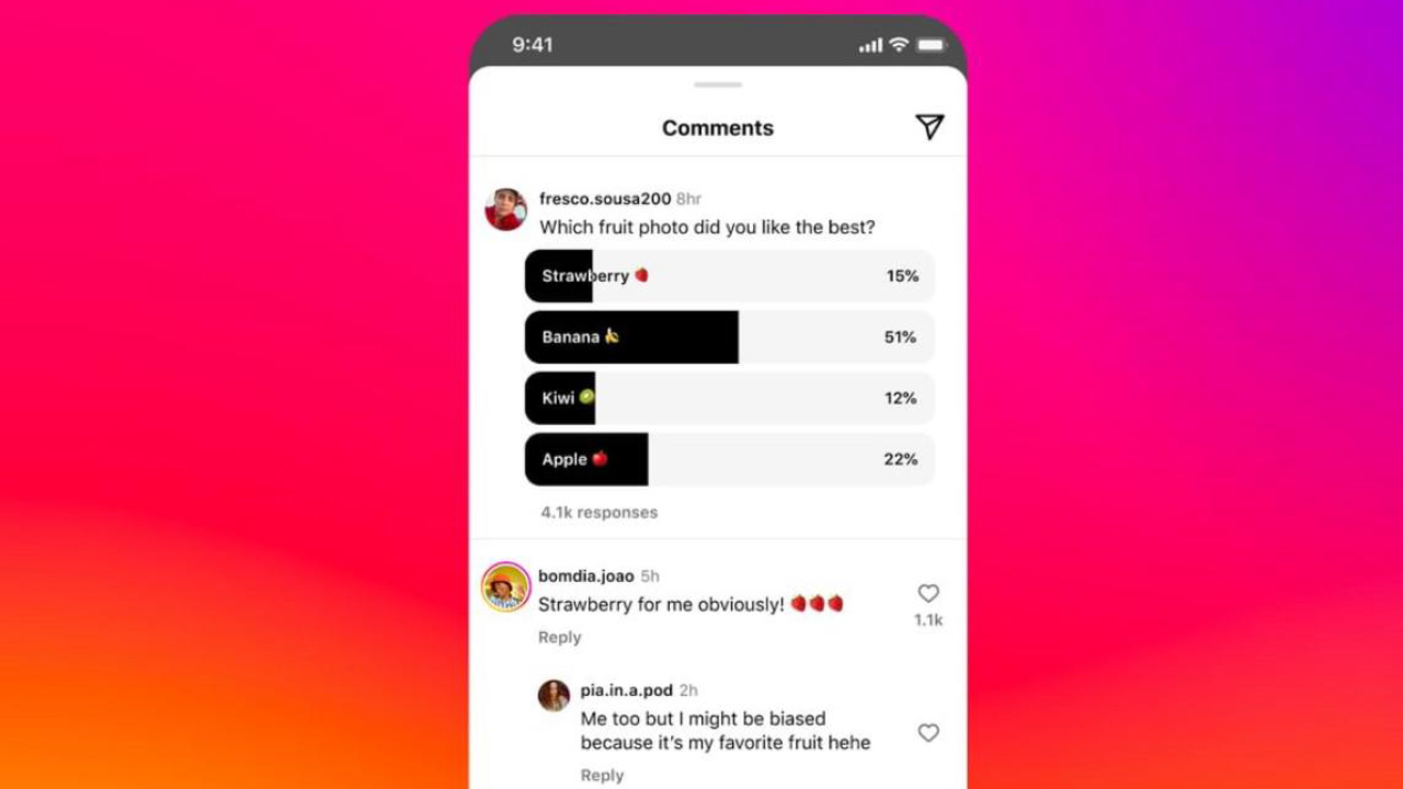 Instagram'a Yorumlar için Anket özelliği geliyor!
