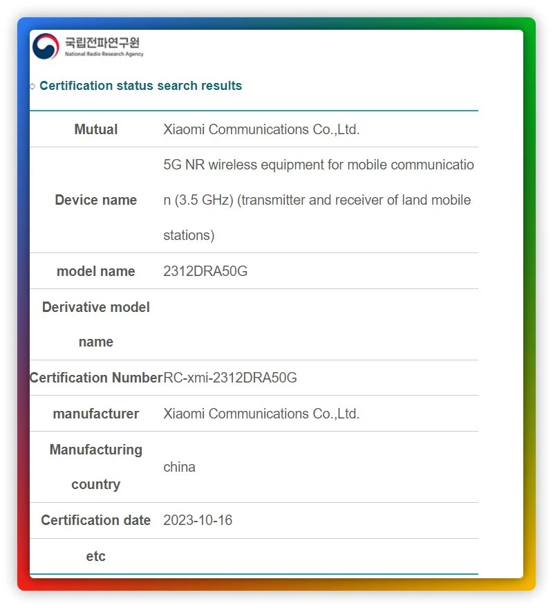 Redmi Note 13 Pro NRRA veri tabanında ortaya çıktı