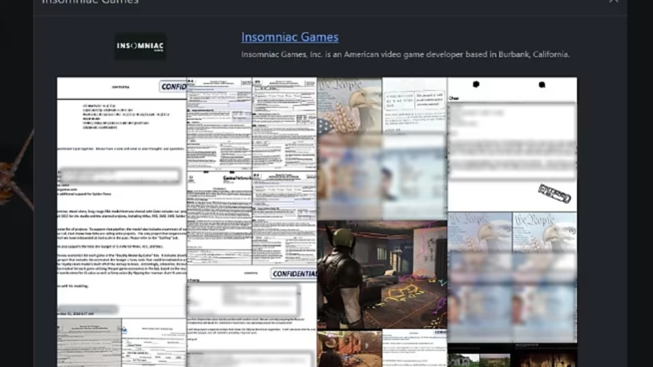 Insomniac Games was hacked!  What was seized?