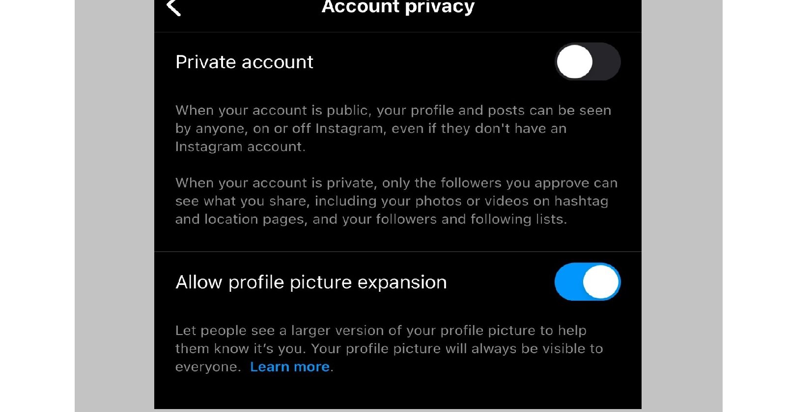 Instagram profile photo enlargement, Profile photo enlargement ban, Instagram feature