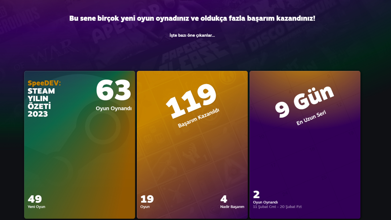 Steam Yılın Özeti 2023 yayında! Nasıl bakılır?