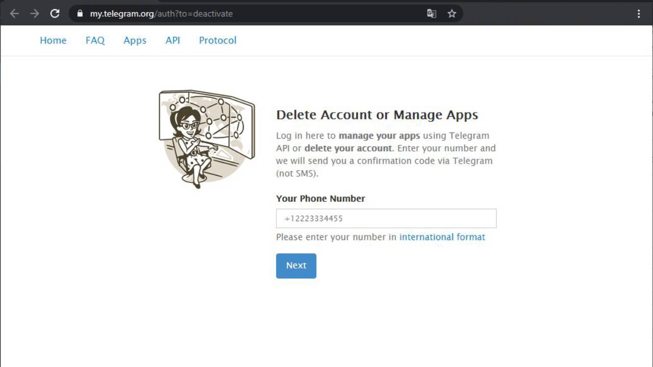 delete telegram account