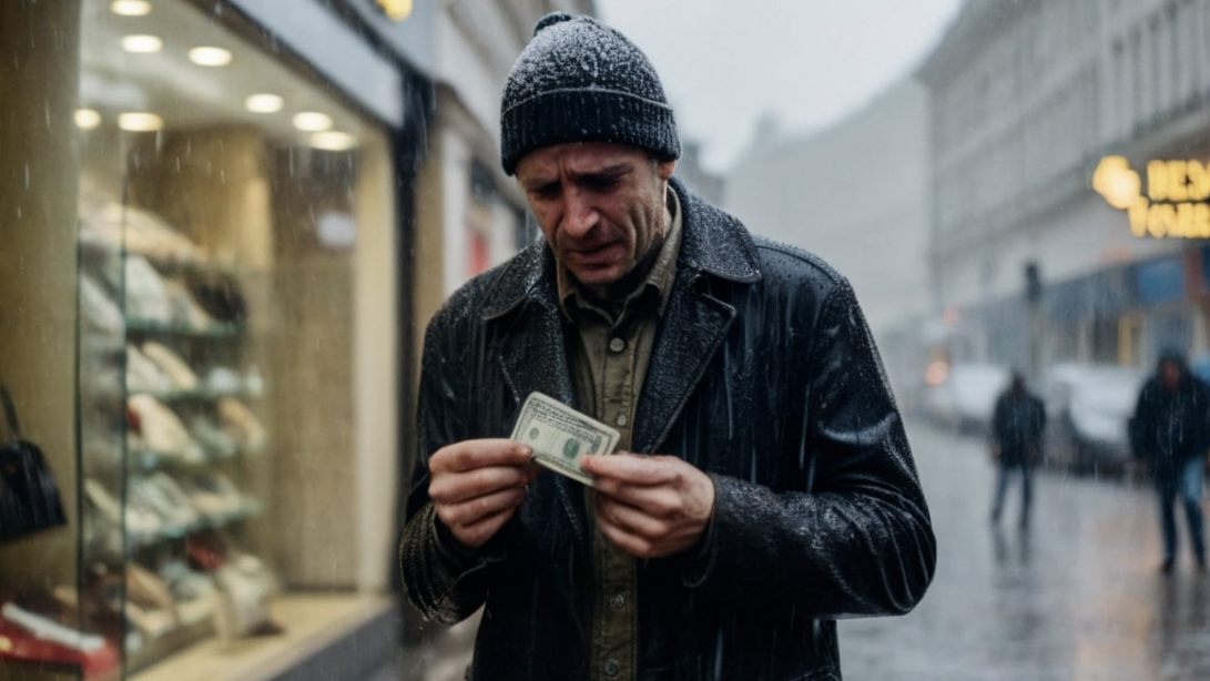 ağlayan para adam dolar yağmur ıslak