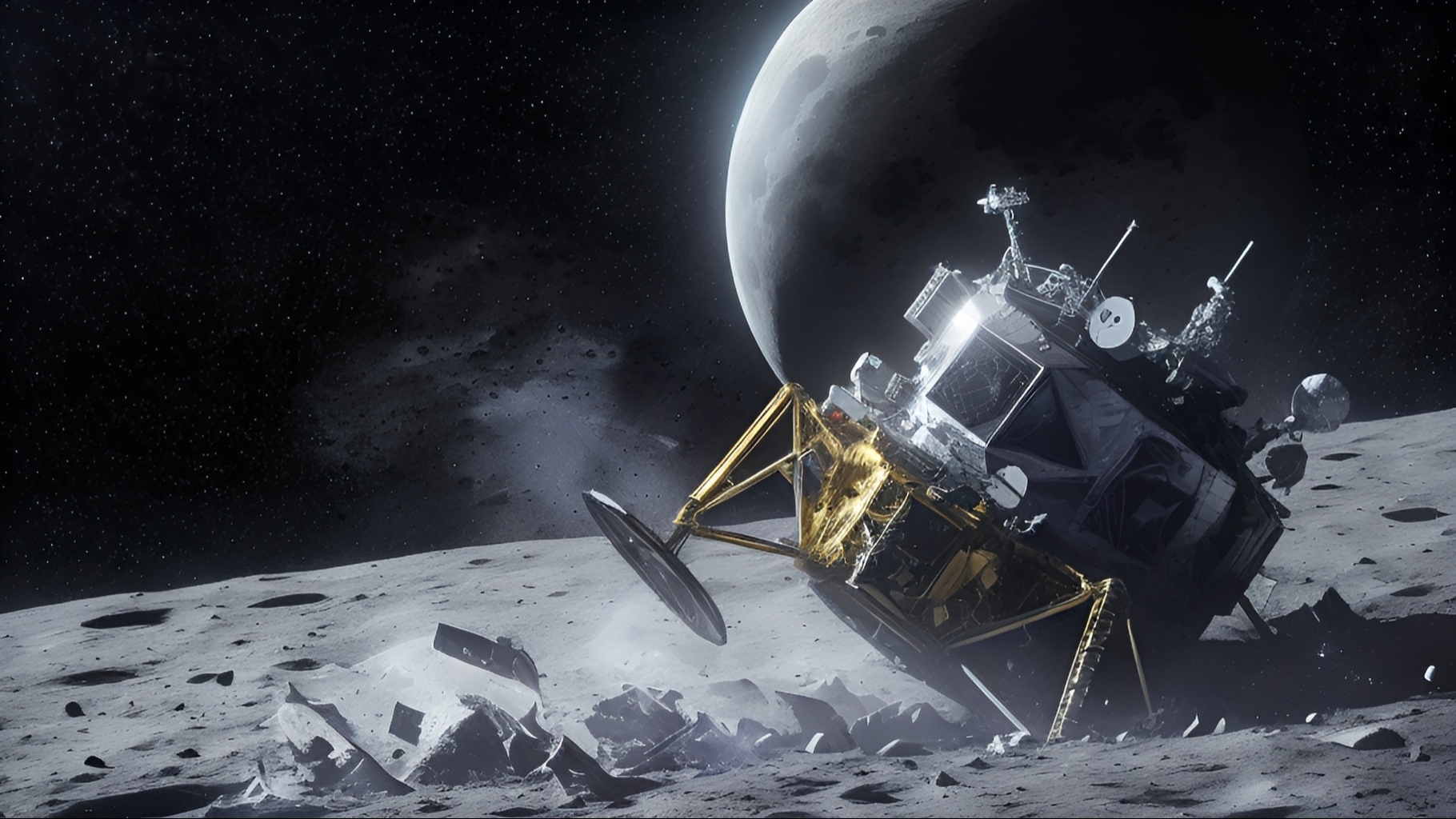 ABD’nin Ay görevi patladı mı? Odysseus Uzay Aracı, Ay yüzeyinde yan yattı