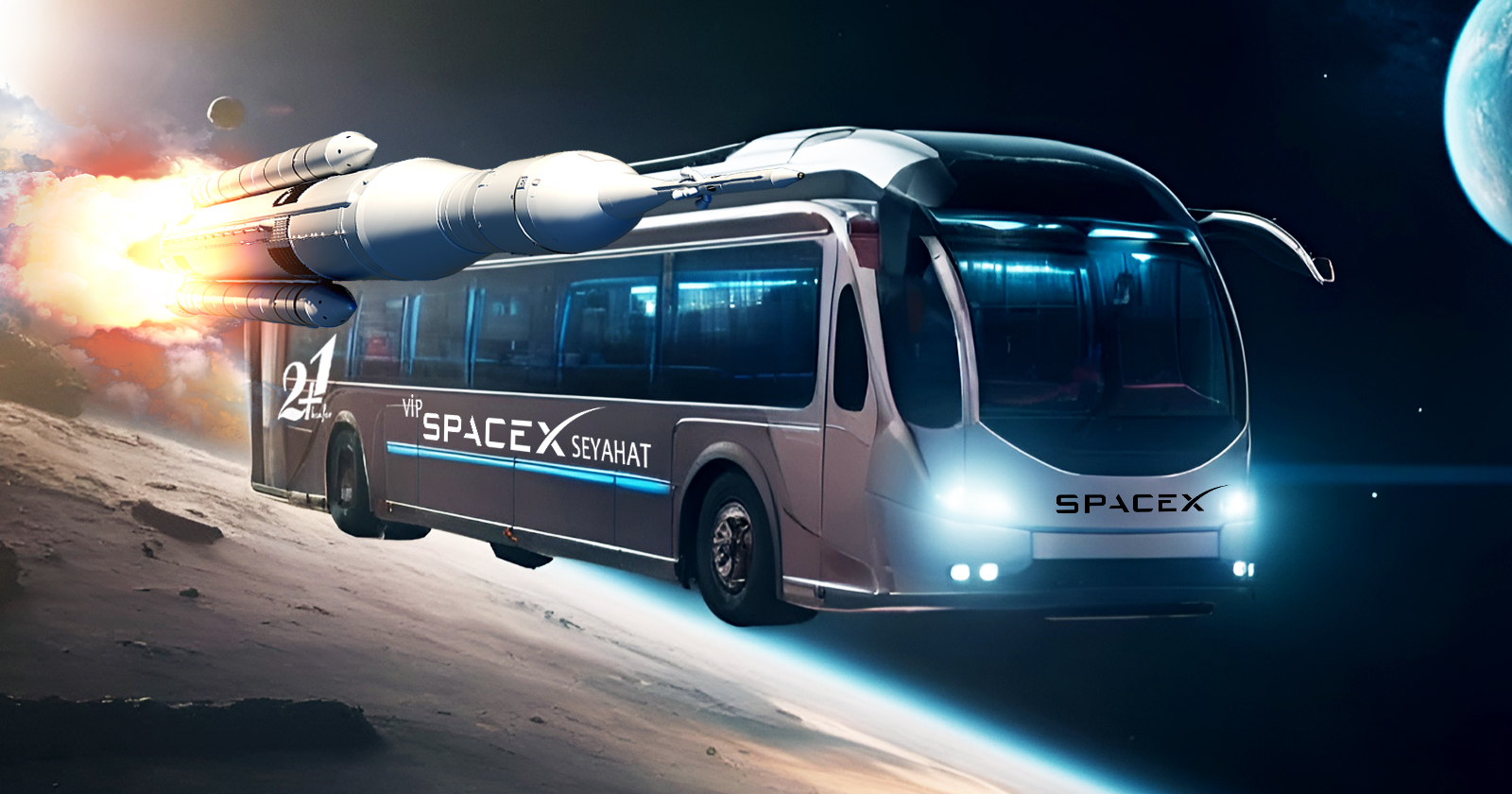 spacex seyahat uzay yolculuğu otobüs