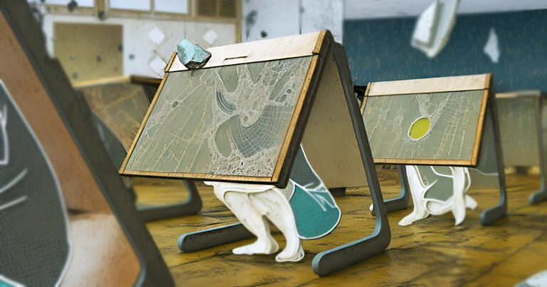 Deprem anında sığınağa dönüşüyor! Korunaklı okul sırası tanıtıldı