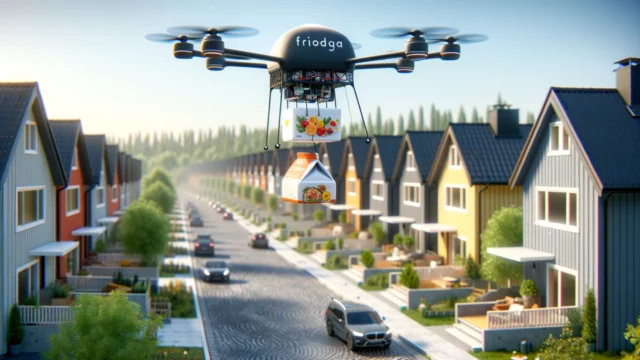 Flying Milk Carton Drones in the skies of Sweden!  What will they distribute?