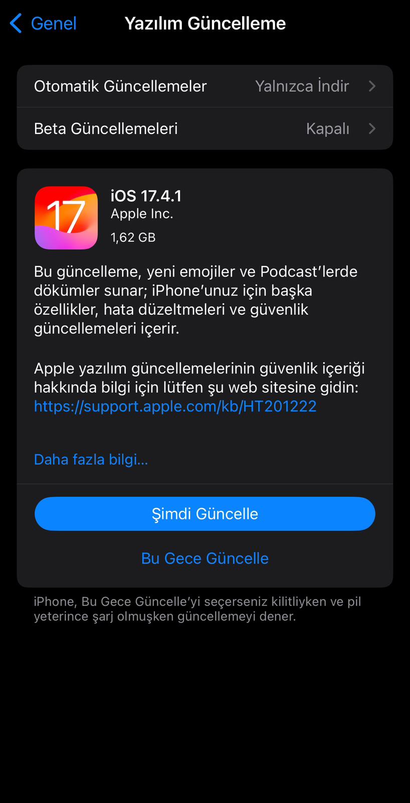 iOS 17.4.1 güncelleme notları