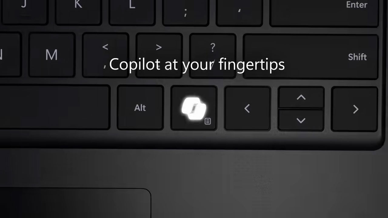 Copilot artificial intelligence key Surface Pro 10