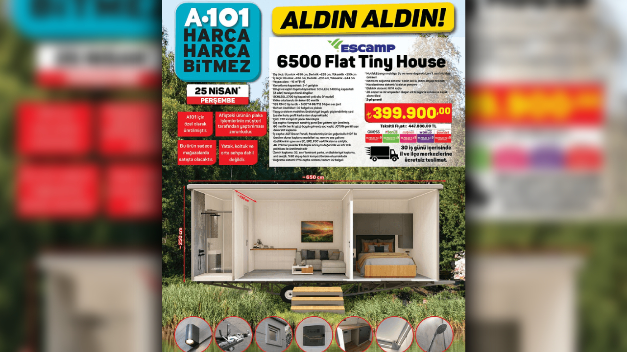 A101 Escamp 6500 Flat Tiny House özellikleri ve fiyatı