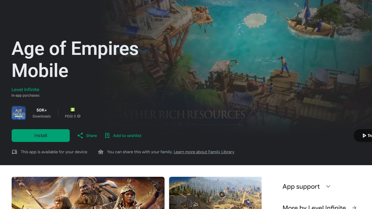Age of Empires Mobile, Play Store üzerinden Android cihazlara indirilebilir