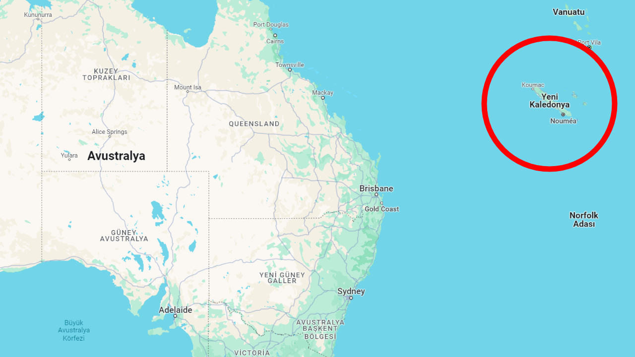 New Caledonia google maps