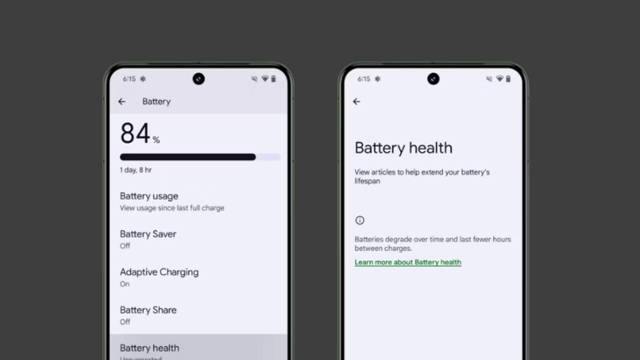 Android 15 batarya sağlığı özellik