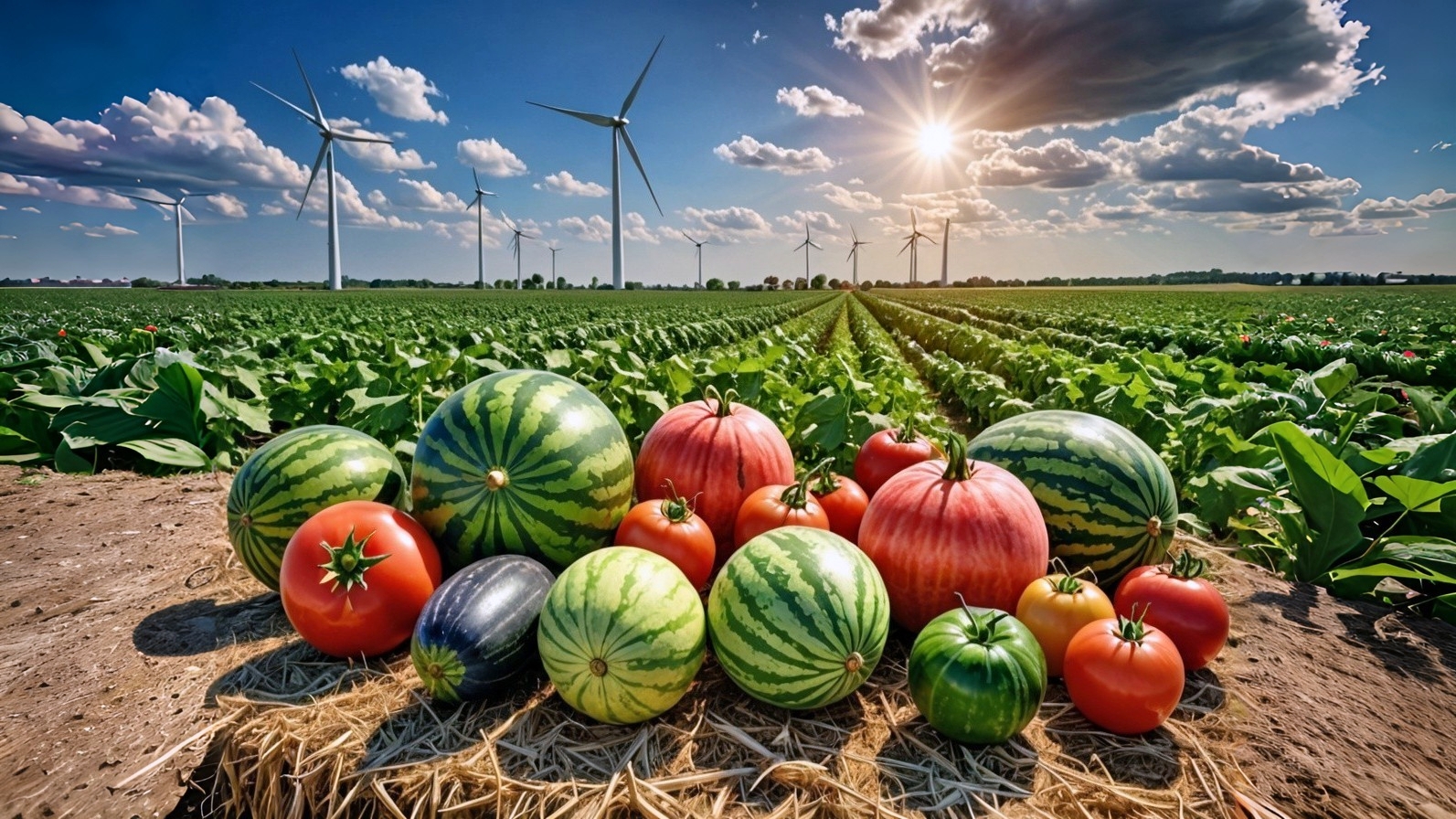 Wind turbine and agricultural vegetables
