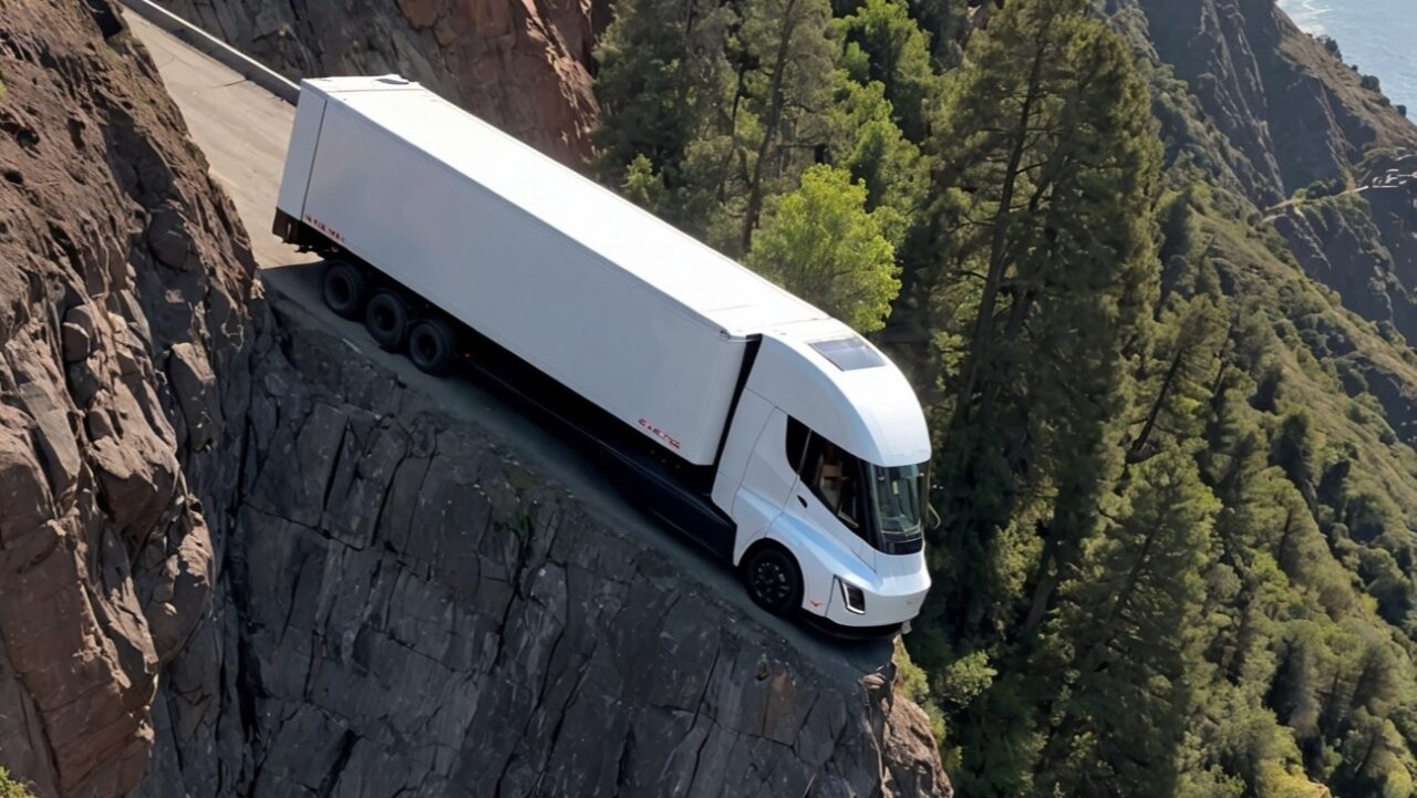 Elektrikli Tesla Semi tır fabrikasından yeni görseller geldi!