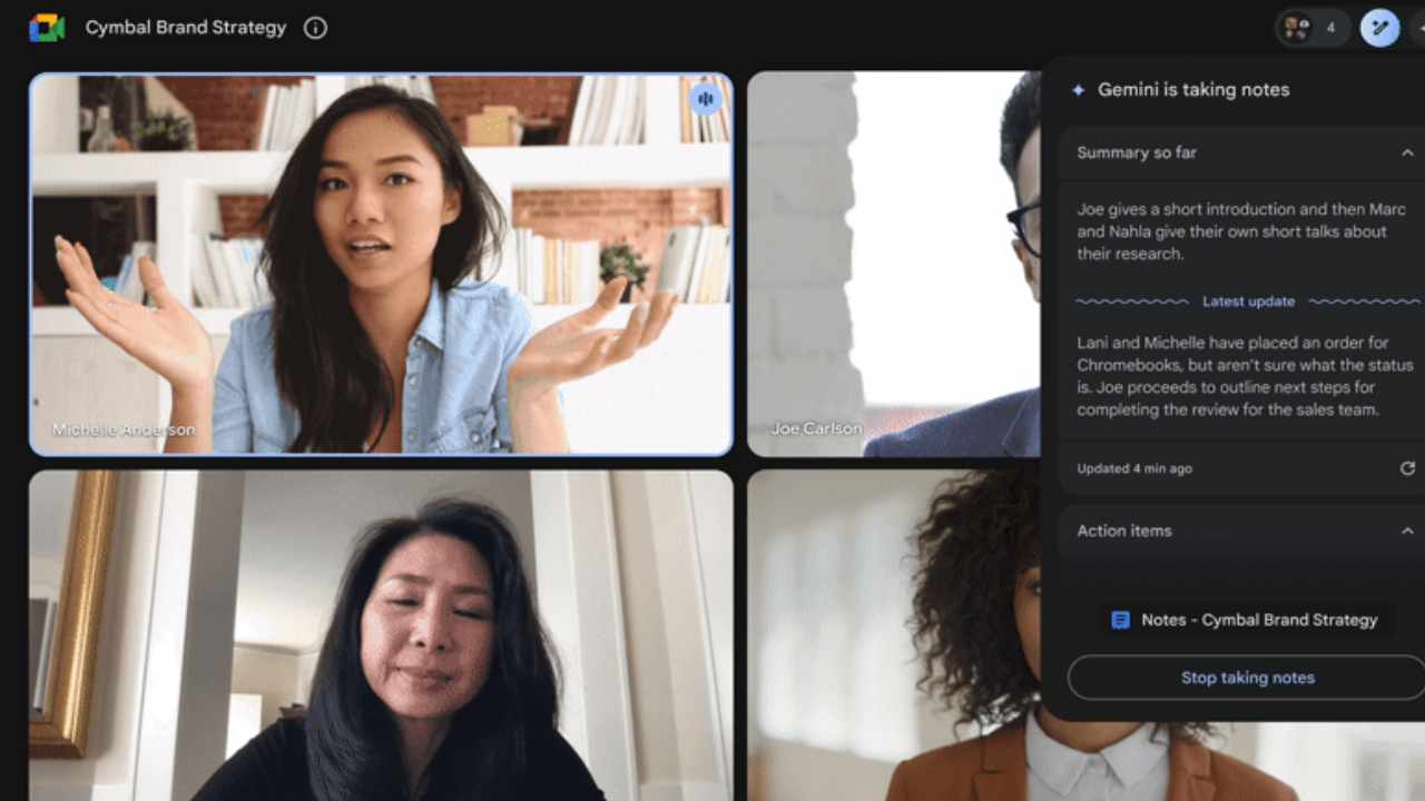 Google Meet yapay zeka özelliği, Google meet not alma özelliği, google meet toplantı özetleme