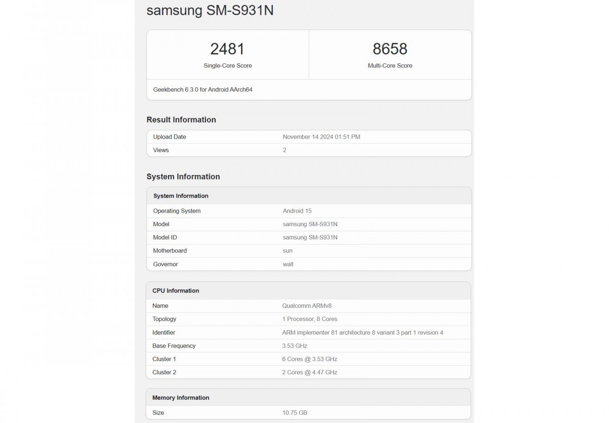 Galaxy S25 performans testinde ortaya çıktı