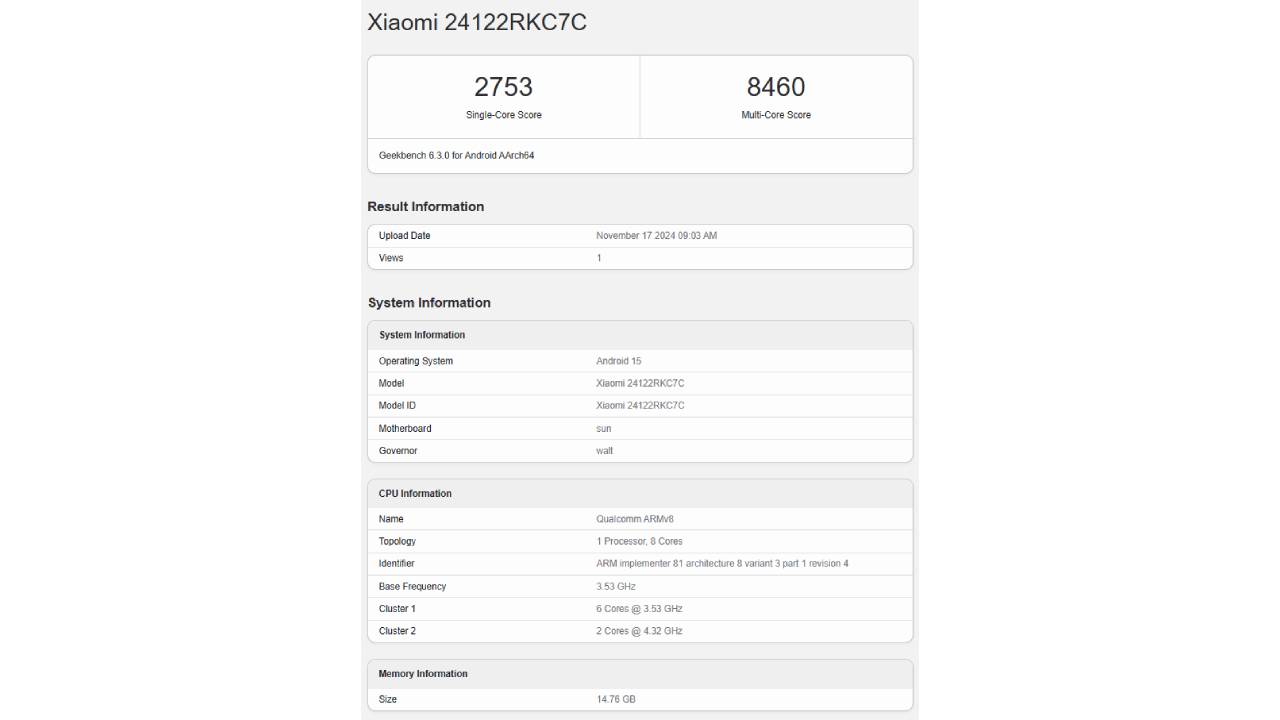 Redmi K80 Pro Geekbench testlerine girdi